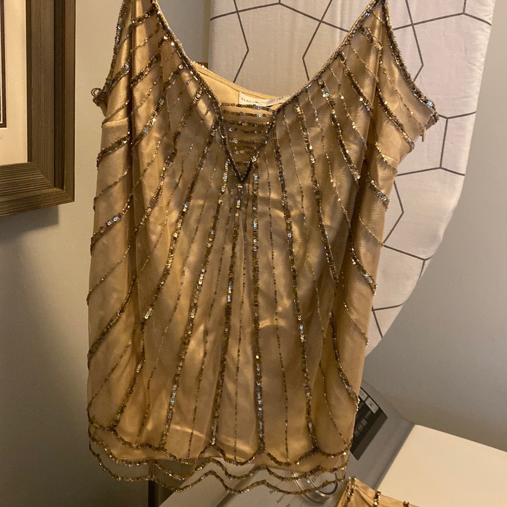 Dana Buchman brand new beaded formal set, with tags. Beautiful champagne color